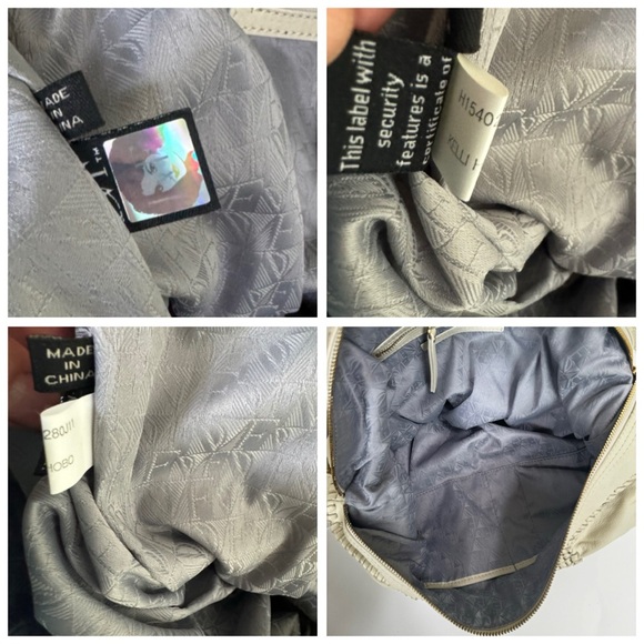 Diane Von Furstenburg DFV Kelli Leather Hobo Woven Bag Tote Ruched Tan Gold Soft - Picture 13 of 16